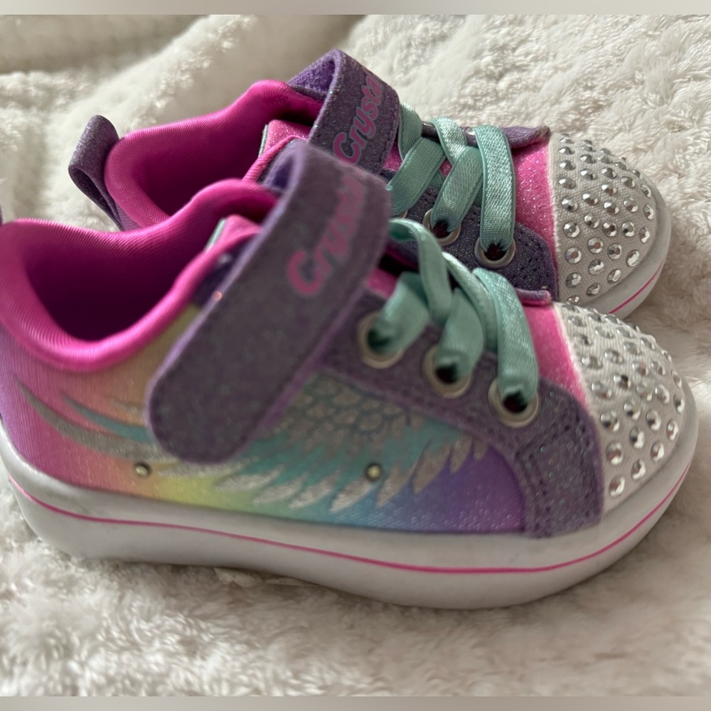Toddler Girls Skechers Flying Love Crystal Stars Sneakers Light Ups-  NWOT